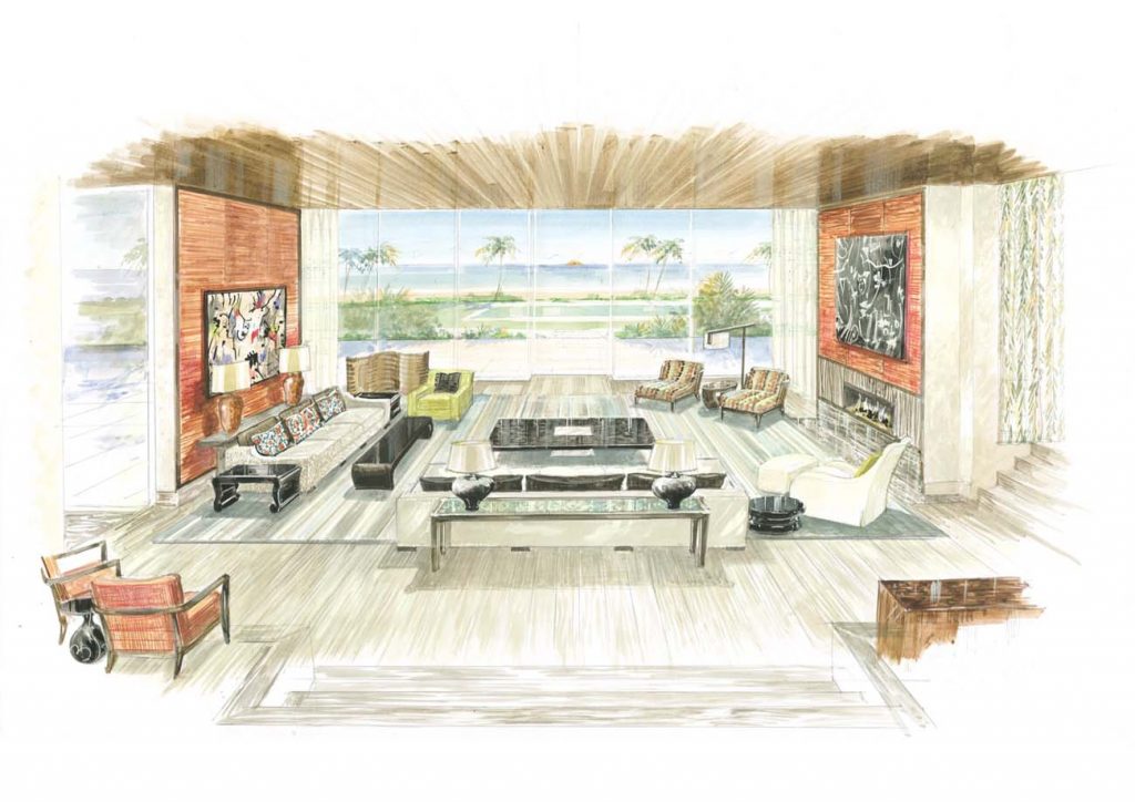 beach house living room