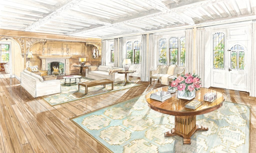 arts and crafts house drawing room