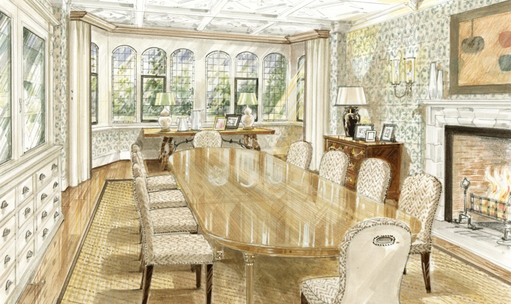 arts and crafts house dining room