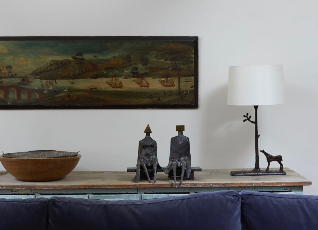 Lynn Chadwick bronze sculpture and bronze lamp by Tyson