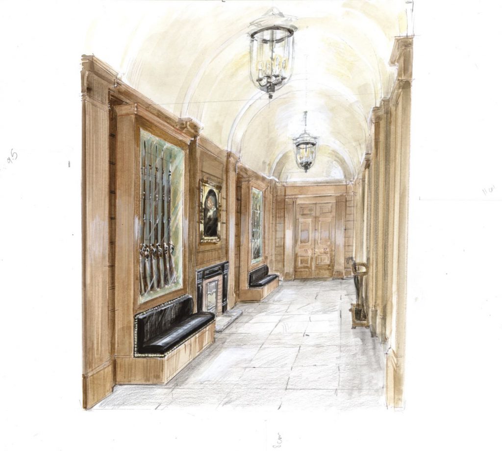 C Hoare & Co London bank entrance hall